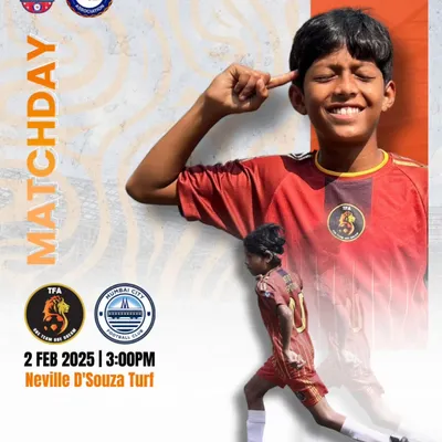 Match day announcement for our U15 team's game against Mumbai City FC in the MFA YPL Division 1. A huge challenge we are ready for.
