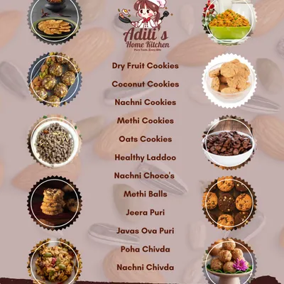 This is my complete menu of homemade snacks, all in one place. You can explore my range of healthy cookies, energy ladoos, nachni chocos for breakfast, and savory items like jeera puri and poha chivda. There is a healthy and tasty option for everyone in the family.