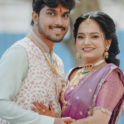 A beautiful couple portrait from their engagement. Her makeup is soft and radiant, and their happiness is just so wonderful to see.