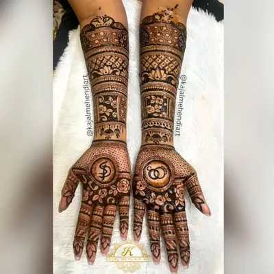 A special design for a beautiful bride-to-be on her engagement. I included the couple's initials and interlocking rings on the palms to symbolize their union.