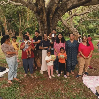 A beautiful group photo from our Mother's Day celebration. It's so heartwarming to see our community of parents, guardians, and little ones come together to share stories and create memories.