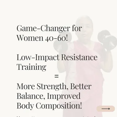 A Game-Changer for Women 40-60. A new study shows that low-impact resistance training is incredibly effective for women in their 40s, 50s, and 60s, leading to more strength, better balance, and improved body composition.