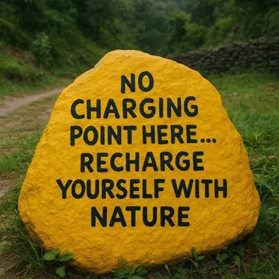 "NO CHARGING POINT HERE... RECHARGE YOURSELF WITH NATURE." This is the philosophy we live by. The mountains are the best place to disconnect from your devices and reconnect with yourself.