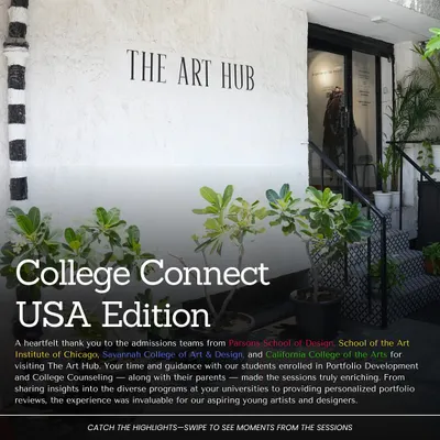 I was honored to host admissions teams from Parsons, SAIC, SCAD, and CCA for our College Connect USA Edition. These events give my students and their parents invaluable, direct interaction with their dream schools.