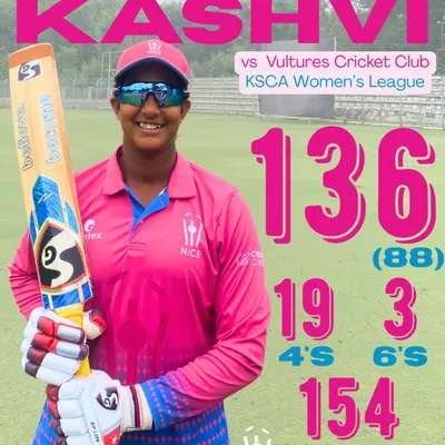 Big players step up in big games. Uma Kashvi's magnificent 136 in the KSCA Women's League semi-final, featuring 19 fours and 3 sixes, is a perfect example of the match-winning innings we train our batters to play.