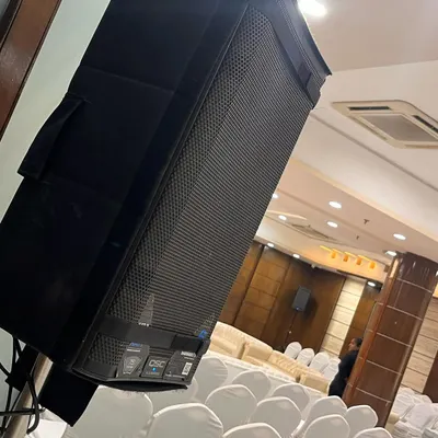 For this high-profile social gathering, I deployed a professional QSC K12.2 series speaker to ensure crystal-clear audio for all the guest speakers and attendees.
