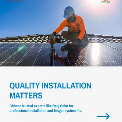 Quality installation matters. To ensure a longer system life and optimal performance, it is crucial to choose trusted experts like us for professional installation of your solar panels.