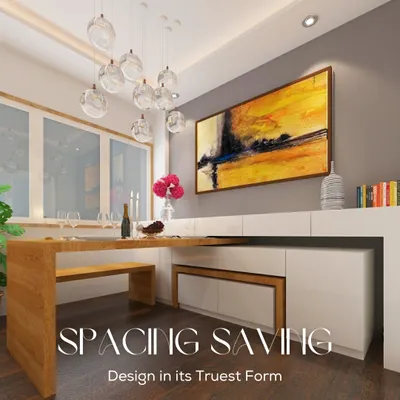 This is our answer to the question of space versus style. A complete dining set that folds seamlessly into a sleek console, giving you an open, airy room that can transform into an intimate dining area in moments.