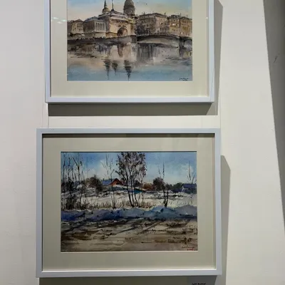 My two watercolor works displayed at the "Russia: An Indian View II" exhibition at the Russian Centre in New Delhi. It was a wonderful opening night.