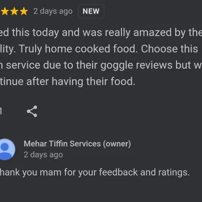 We are so happy to receive feedback like this from a new customer. It confirms that people can taste the difference in our truly home-cooked food.