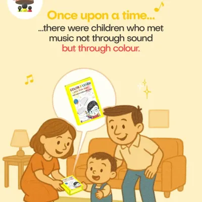 Once upon a time, there were children who met music not through sound, but through color. Our activity book is a story waiting to be colored, perfect for family time.