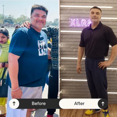 A powerful before and after that shows the complete change possible with consistent effort. This client didn't just lose weight, he built a new, stronger body.