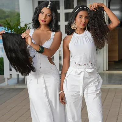 Get ready for the wedding season with our versatile hair extensions. These models showcase how you can achieve different looks, from straight and sleek to curly and voluminous, for any event.