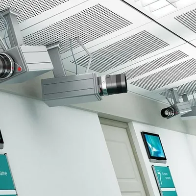 Our expertise extends to large-scale commercial installations, such as this multi-camera video surveillance setup in a professional environment. We strategically place high-definition cameras to ensure comprehensive monitoring of critical areas, deterring unauthorized activity and providing clear evidence if an incident occurs.