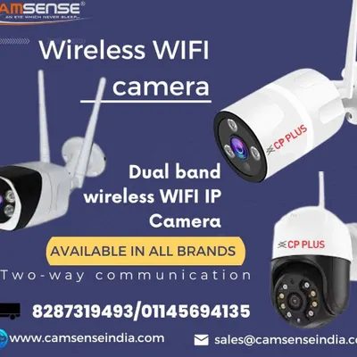 I offer dual-band wireless WiFi IP cameras from top brands like CP Plus. These cameras provide two-way communication and are available in various resolutions to suit your security needs.