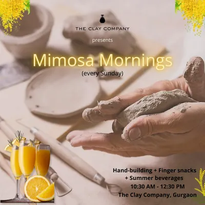 Sip your way to a creative Sunday with our "Mimosa Mornings." We host this bubbly, fun-filled hand-building workshop every Sunday at our Gurgaon studio.