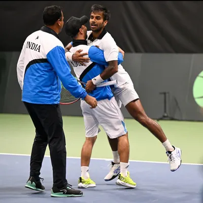 This is the moment it's all for. Sharing in the victory with Sumit Nagal after a historic Davis Cup win. My job is to get athletes to this point, healthy and able to perform at their absolute best when it matters most.
