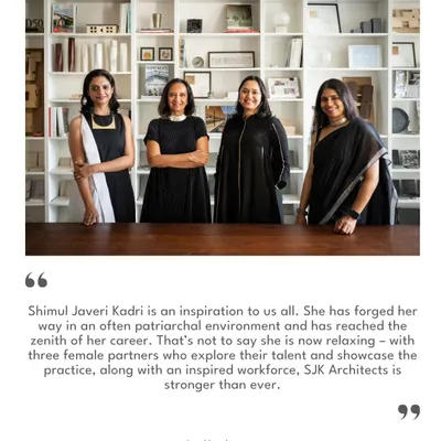 We are a practice led by four female partners, a fact we are proud of. This image, part of a feature for the INDE Awards, captures our collaborative spirit.