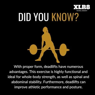 Did you know? With proper form, deadlifts are highly functional and ideal for whole body strength, spinal stability, and improving posture. I teach the correct technique to ensure you get all the benefits.