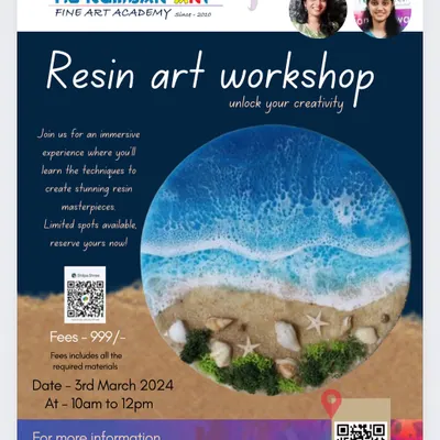 Dive into the world of resin art with our immersive workshops. This session focused on creating a stunning ocean-themed masterpiece. We guide you through the techniques to mix and pour resin to achieve beautiful effects.