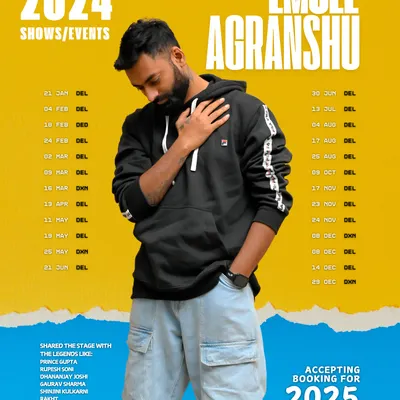 This is my official showreel poster for 2024, now accepting bookings for 2025. It lists my key achievements and the legendary artists I've shared the stage with, serving as my professional resume in a single image.