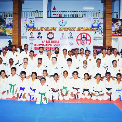 A wonderful group photo with all the participants and masters at the 1st Shito Ryu National Level Karate Competition and Kata seminar in Chennai. It was a great learning experience for everyone.