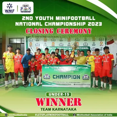 A proud moment for Team Karnataka, represented by our boys, as we lift the trophy at the 2nd Youth Minifootball National Championship 2023 for the Under-15 category.