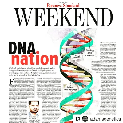 It was a proud moment to see my company, Adam's Genetics, featured in Business Standard. When I started in 2013, DNA-based diets seemed like science fiction to many. Today, it's a reality that is helping people take control of their health through personalized nutrition.
