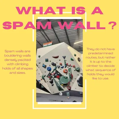 So, what is a Spam Wall? It's a bouldering wall packed with holds of all shapes and sizes, without any set routes. It's up to you to decide the sequence you want to climb.