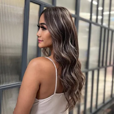 A look at my signature balayage technique, creating soft, flowing waves of color. This style adds dimension while maintaining a natural-looking root, perfect for a low maintenance yet high impact look.