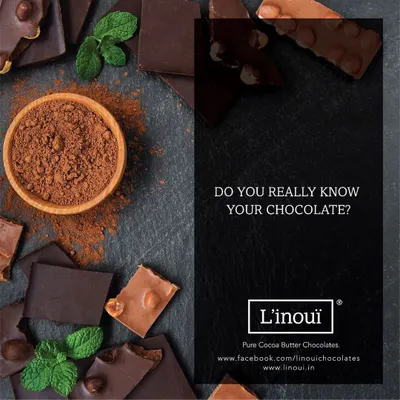 Do you really know your chocolate? We encourage you to ask. This image shows the raw elements of real chocolate: pure cocoa powder and couverture chocolate bars, the foundation of everything we create.