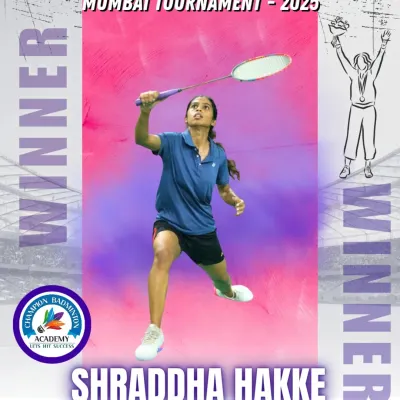 A huge congratulations to Shraddha Hakke for her incredible double gold win in Women's Singles and Doubles at the SIS Powerplay Badminton Series. Her talent and effort shine through in every match.