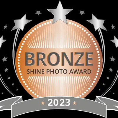 I am proud to be an international award winner. This is the official seal for my Bronze award in the 2023 Shine Photo Awards in the Maternity category.