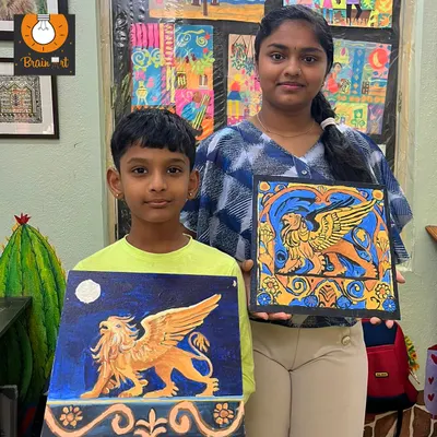 As part of our "Art Around the World" theme, these students created paintings inspired by Greek mythology. This approach combines art history with creative expression, resulting in unique and powerful portfolio pieces.