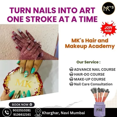 My academy also offers specialized courses, including an advanced nail art program. This graphic shows examples of the intricate and beautiful designs you can learn to create, turning nails into a canvas for art.