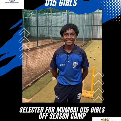 Congratulations to our athlete Tvisha Shetty on her selection for the Mumbai U15 Girls off-season camp. Her hard work and dedication are paying off.