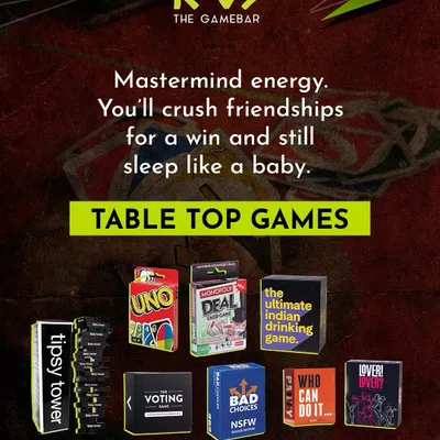 Got that mastermind energy? Our collection of tabletop games like Tipsy Tower, Bad Choices, and The Voting Game will test your friendships and guarantee a night of laughs.
