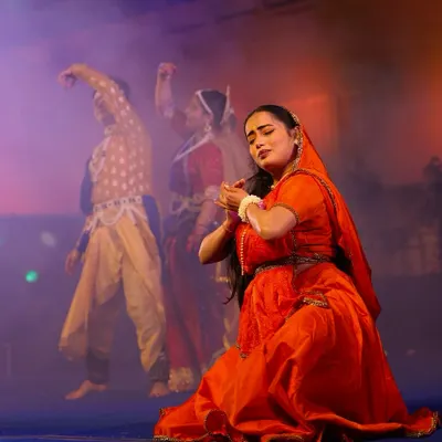 A powerful moment of devotion from our production at the Meera Mahotsav. Our choreography delves deep into the 'bhakti bhava' (emotion of devotion) to bring historical and spiritual stories to life.