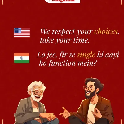 In the US, they respect your choices. In India, you hear, "Lo jee, fir se single hi aayi ho function mein?" We understand this cultural pressure and offer a solution to find your plus-one for life.