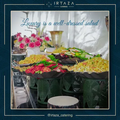 "Luxury is a well-dressed salad." This image of my vibrant salad bar shows that I apply the same principles of elegance and quality to every part of the menu.