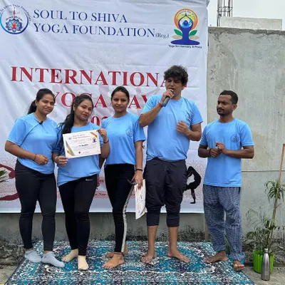I am proud to present a certificate of completion to our dedicated students during our International Yoga Day event. Each certificate represents a journey of discipline and transformation.