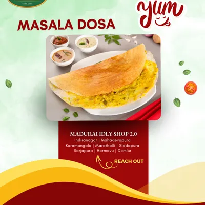 Our iconic Masala Dosa, crispy on the outside and filled with a spicy potato mixture. It's a flavor explosion you can't resist.