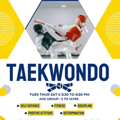 Announcing our Taekwondo classes in Pitampura. We focus on self-defense, fitness, and discipline for children aged 3 to 14.