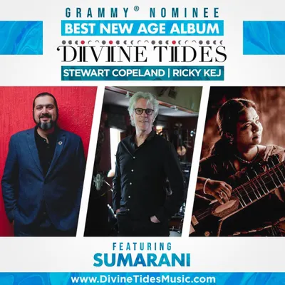 So thrilled to see 'Divine Tides' nominated for a Grammy Award for Best New Age Album. Being a part of this project with Ricky Kej and Stewart Copeland was a truly remarkable experience.