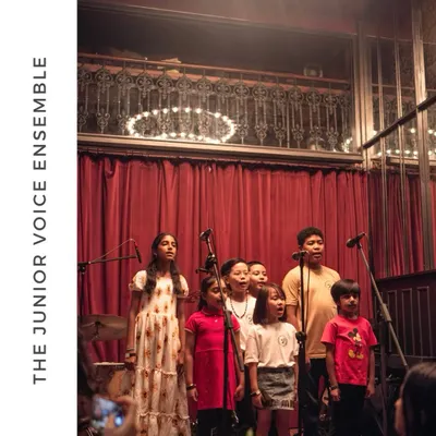 Our Junior Voice Ensemble singing together at the Students' Gig. This experience of performing in a real club helps young singers build immense confidence.