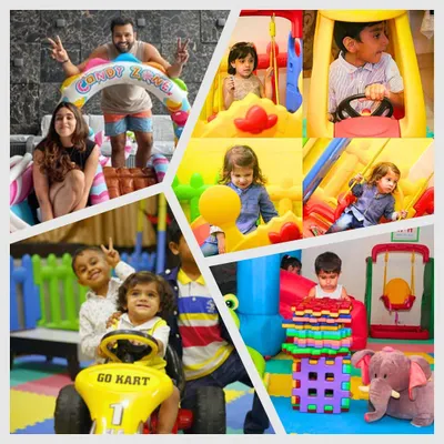 A collage of pure happiness. From kids driving go-karts and playing on swings to parents joining in on the fun, these photos capture the wonderful memories I help create at every event.