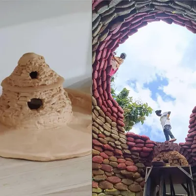 From a clay model to a rising earthbag dome, this is the beginning of our Cheerville story. This project is our commitment to building a cement-free, sustainable farmhouse with an all-women team, using natural materials to create a model of circular, eco-friendly architecture.