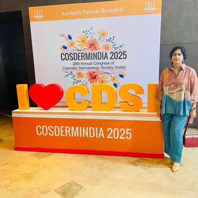 Continuous learning is essential in dermatology. This photo was taken at the COSDERMINIDA 2025 Annual Congress, where I engage with the latest research and technological advancements to ensure my patients receive the most current and effective care.