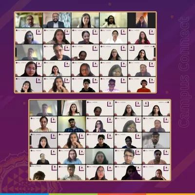 A virtual classroom view of the 2nd batch of our CAM Gurukul program, where 50 law students are attending a certificate course on Securities Law.
