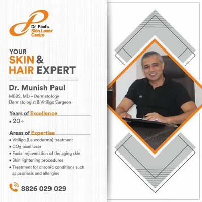 With over 20 years of experience, my expertise lies in vitiligo treatment, including advanced procedures like CO2 pixel laser and skin lightening. My goal is to provide the best possible care for my patients.